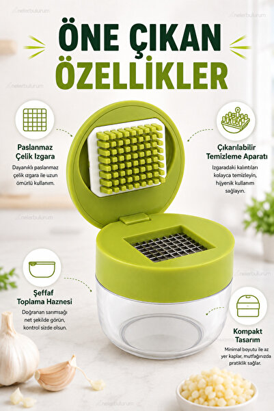 nelerbulurum Hijyenik Izgaralı Hazneli Paslanmaz Çelik Otomatik Sarımsak Doğrayıcı Dilimleyici Hijyenik Sarımsak Doğrayıcı Dilimleyici