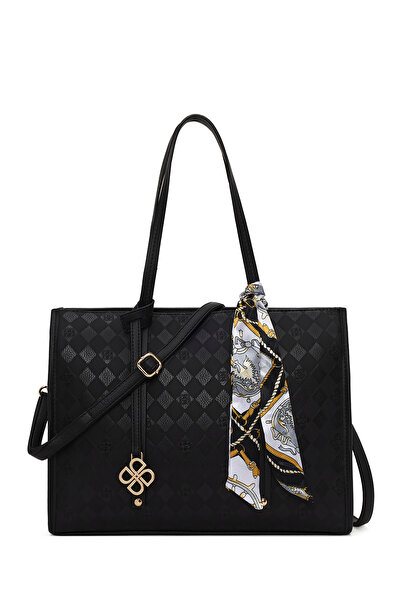 Derimod Women's Black Printed Classic Shoulder Bag Wb500012Sb