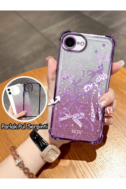ucuc iPhone 16E/17E Max Compatible Transparent Four-Corner Silicone Coated Gl...
