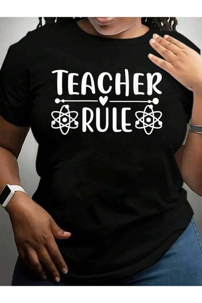 29CUN تي شيرت برسومات مضحكة للنساء والرجال باللون الأسود من Teacher Rule