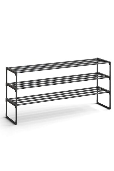 Generic SONGMICS Shoe Rack, 3 Tier Shoe Organizer, Metal Shoe Storage Shelf f...