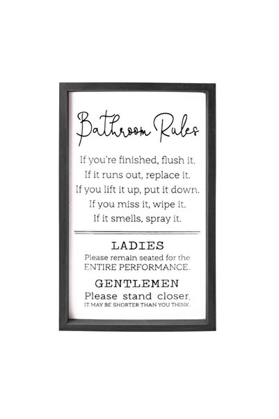 Generic Brand VILIGHT Bathroom Rules Sign House Warming Gifts for New Home - ...