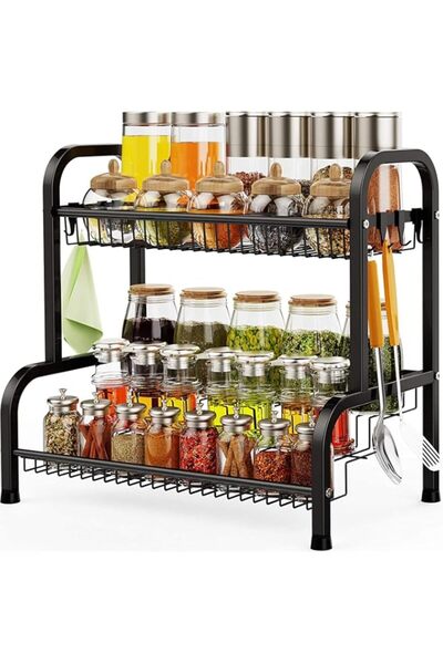 Generic Spice Rack,Isyunen 2 Tier Large Spice Rack Organizer for Countertop w...