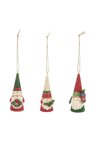 Generic Enesco Jim Shore Heartwood Creek Christmas Gnomes 3 Pieces Ornament Set