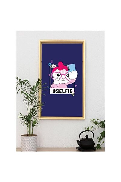 Generic Brand 'Selfie' Digitally Printed Wall Poster with Wooden Photo Frame ...