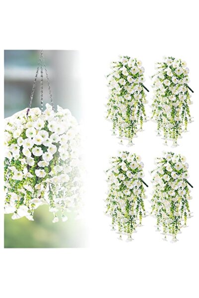 Generic BIGTHREE 4 Piece Artificial Hanging Flowers, UV Protection Artificial...