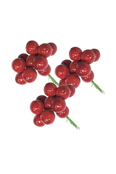 Generic Brand Christmas Magic Red Berries 1.4cm 6pcs-pk