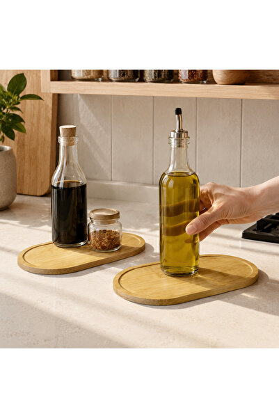 kitchen soft 2'li Oval Bambu Yağdanlık Altlığı Seti 23 x 12 cm - Tezgâh Üstü ...