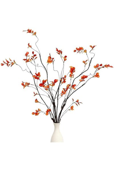 Generic Artificial Fall Branch Stems for Vase, Orange, 3 Pack, 98.5cm, Faux T...