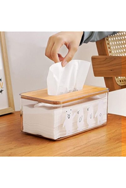 Generic Tissue Box Cover, Rectangular Clear Tissue Box Dispenser for Home/Off...