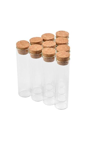 Generic 50pcs 22x90mm 22ml Glass Bottles Vials Jars Test Tube with Cork Stopp...