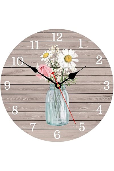 Generic Brand Kitchen Wall Clock 8 Inch Battery Operated Vintage Round Wooden...