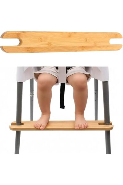 Generic High Chair Footrest, Adjustable Height Natural Bamboo Wooden Footrest...