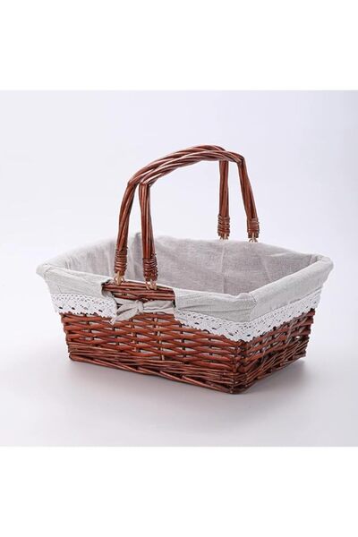 Generic Wicker Picnic Basket with Double Folding Handles,Wicker Picnic Basket...