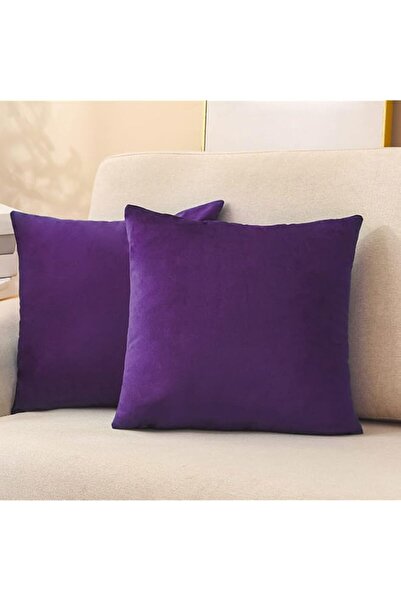 Generic Velvet Throw Pillow Covers, Decorative Square Pillowcase, Soft Solid ...