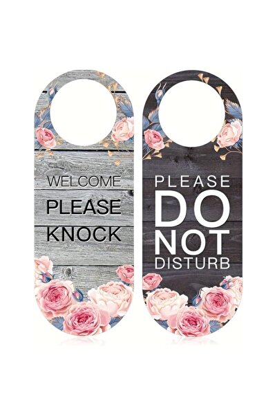Generic Do Not Disturb Door Sign Wooden Hanging Plaque Double-Sided Rose Patt...