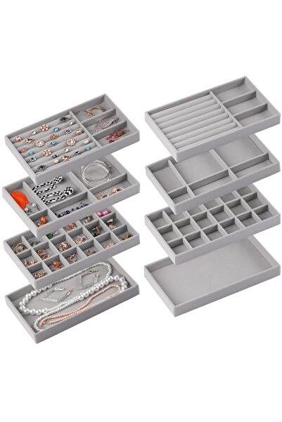 Generic Brand Jewelry Organizer Tray, 8 Set Stackable Jewelry Organizer Stack...