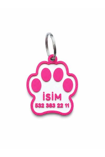 Genel Markalar Kişiye Özel Kedi Köpek Pati 3D Baskı Künye İsimlik