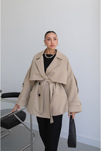 Havoş Beige Alyssa Belted Trench Coat
