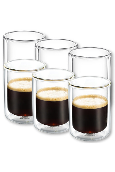 WILMAX ENGLAND Set Pahare Cafea Perete Dublu Wilmax England, 6 x 200 ml, Stic...