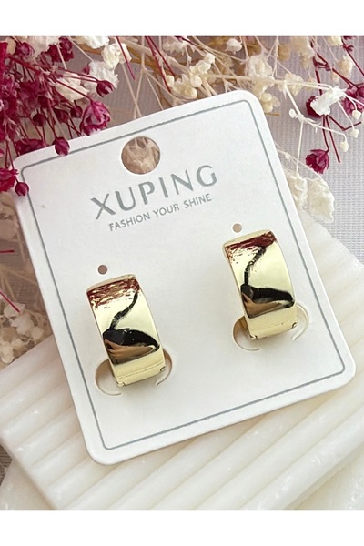 XUPING MODEL 14K RENGİ VİNTAGE SADE HALKA ÇELİK KÜPE