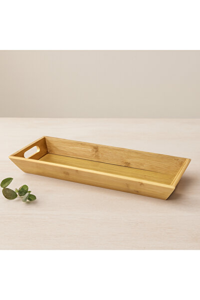 ASTRALTECH Bamboo Wooden Presentation Tray 16X40X4 cm with Double Handles