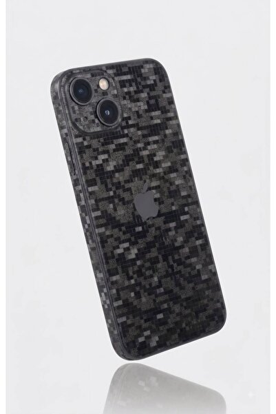 Tades iPhone 13 Uyumlu Mozaik Desenli Siyah Arka Telefon Kaplama Sticker 360 ...