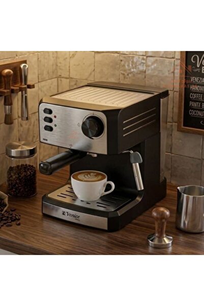 Venice Espresso Coffee Machine 1200W with 20 Bar Pump and Milk Frothing Featu...