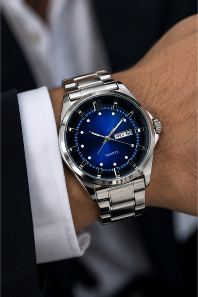S.POLO Men's steel wristwatch