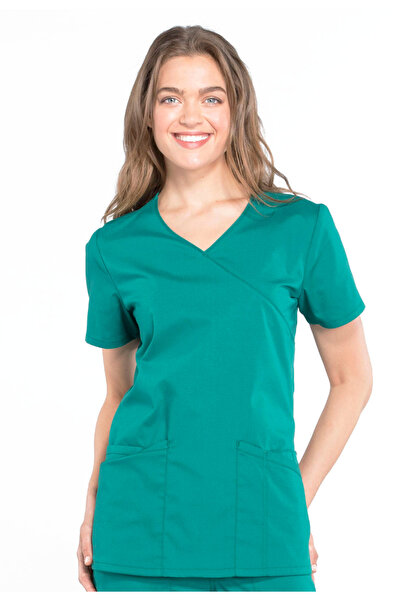 Cherokee Bluză medicală pentru femei WW655 – Importată, design tip înfășurare...