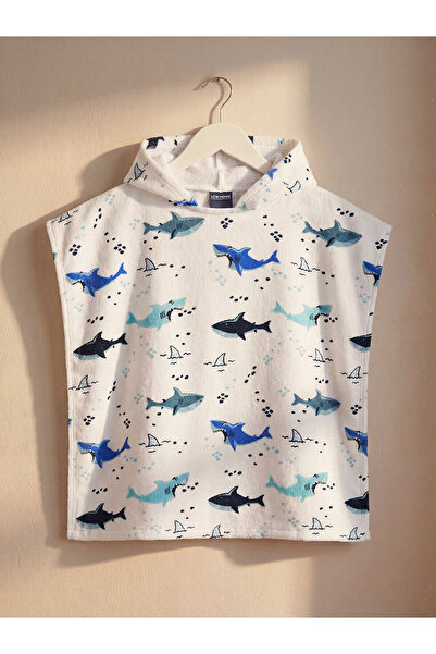 LC Waikiki NEVAVM Farkıyla Shark Boy's Poncho Towel