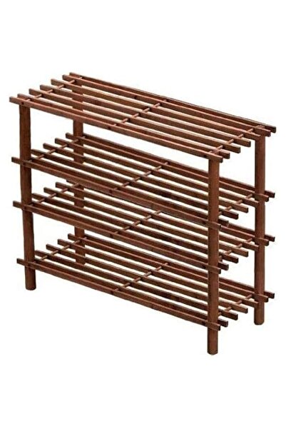 Generic ECVV 4 Tier Blonde Wooden Shoe Rack, for Closet Free Standing Wood Sh...