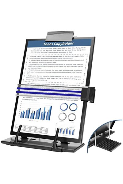 Generic YelaJoy Desktop Document Holder Stand with 7 Adjustable Positions, Bl...