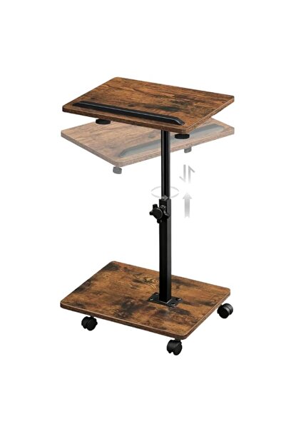 Generic Sofa Tray Table with Wheels, 360°Swivel TV Tray for Small Spaces, Sof...