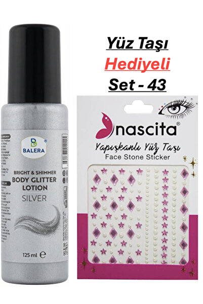 BALERA Body Lotion Silver Glitter 125 ml & Facial Stone Gift-43
