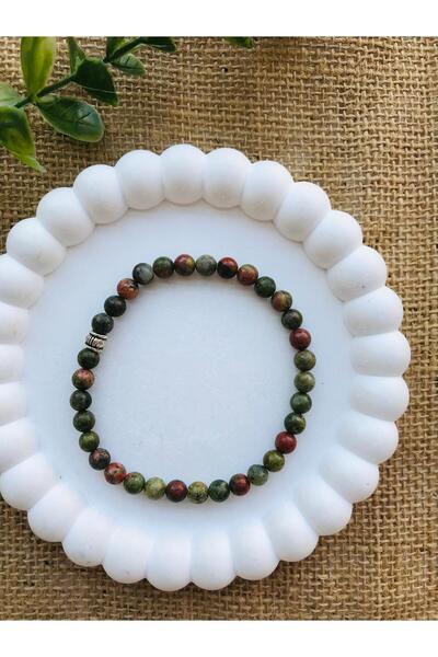 Luba Boxed Both Bracelet and Prayer Beads, 33 Pieces, 6 Mm, Unakite Natural S...