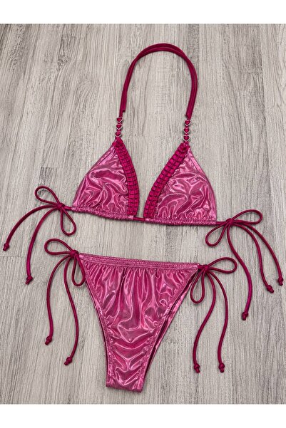 Sandrada SD 2-in-1 Bikini Swimsuit, 2 Pieces, Triangle Pattern, Adjustable St...