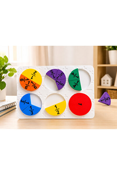 MF3D STUDIO Kesir Takımı - Puzzle Kesir Takımı- Montessori Kesir Takımı - Mat...