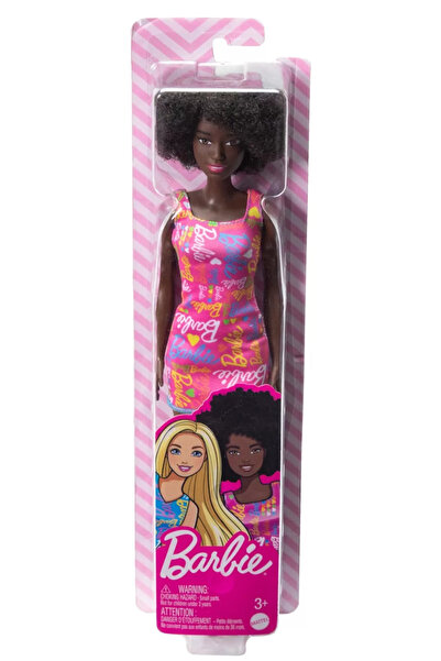 Barbie Кукла с афро коса и розова рокля