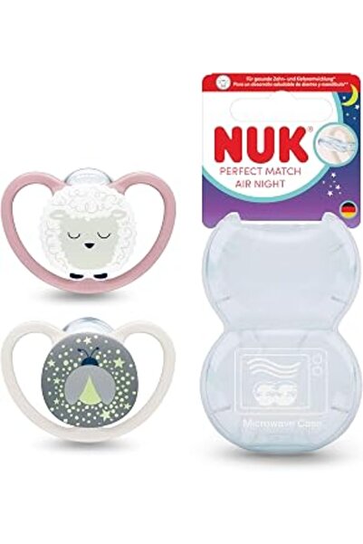 syncticaret Nuk pm air night 2-pack night pacifier, 18-36 months, sheep