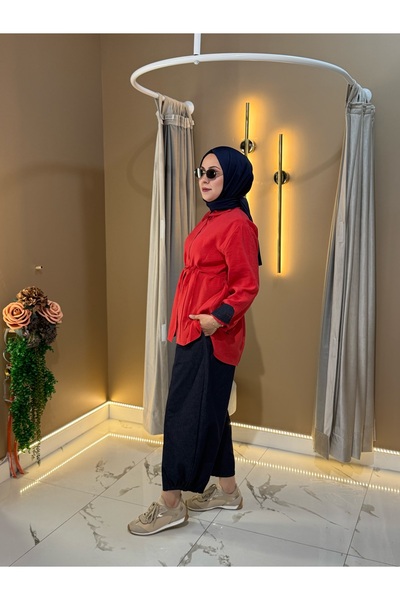 Denim detaylı takım