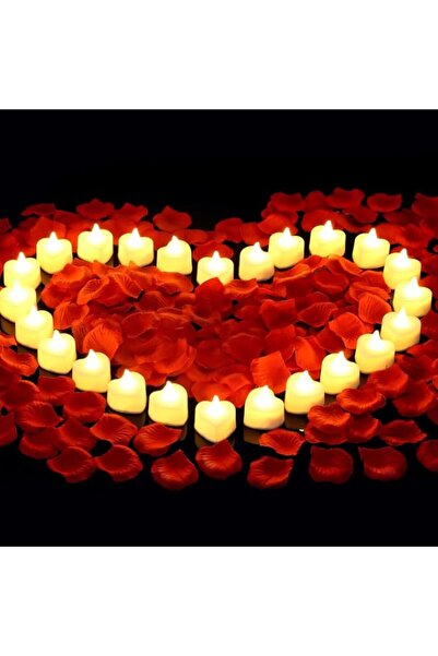 Generic cridoz 2000 Pieces Artificial Rose Petals with 24 Pieces LED Tea Ligh...