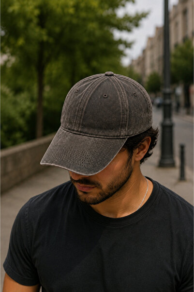 ZERAMİNE Brown Unisex Vintage Hat Adjustable Vintage Plain Hat