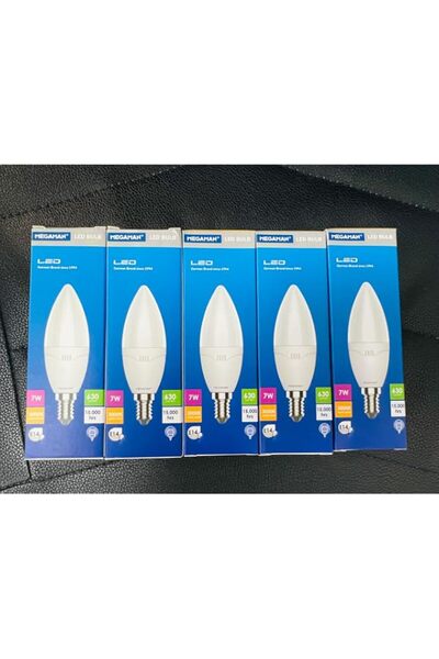 Generic Megaman Led pack of 5 bulbs 7w Warmwhite E14 Frosted