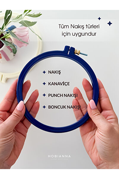 Hobianna Nakış Kasnağı Seti 3'lü - Saks Mavi