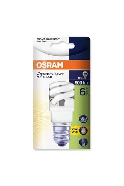 Generic OSRAM Energy-Saving Lamp DULUX TWIST, 15W, E27 Socket, Warm White 2700K