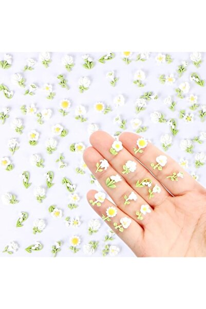 Generic Tiny Green Flowers for Dollhouse Miniatures, 100 Pieces Resin Flowers...