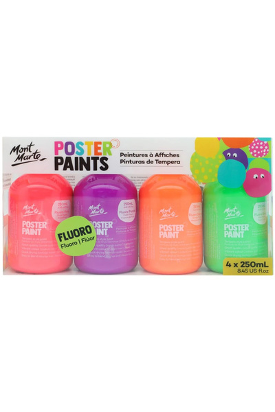 Mont Marte Φθοριούχα Τέμπερα Χρώματα 4 τεμάχια x 250ml