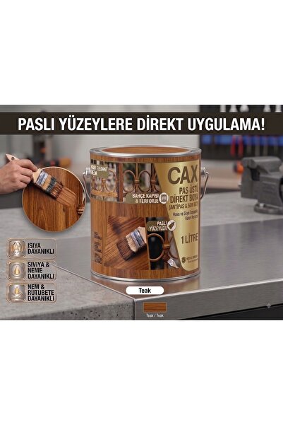 caxcolors CAX Pas Üstü Direkt Uygulanan Antipaslı Sentetik Metal Boyası 1 Lit...
