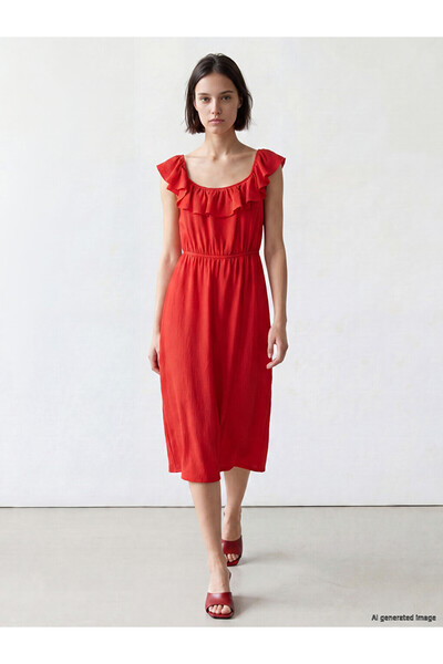 LC Waikiki Timeless Clothing & Timeless Choices U Roba Collar Ruffle Dress